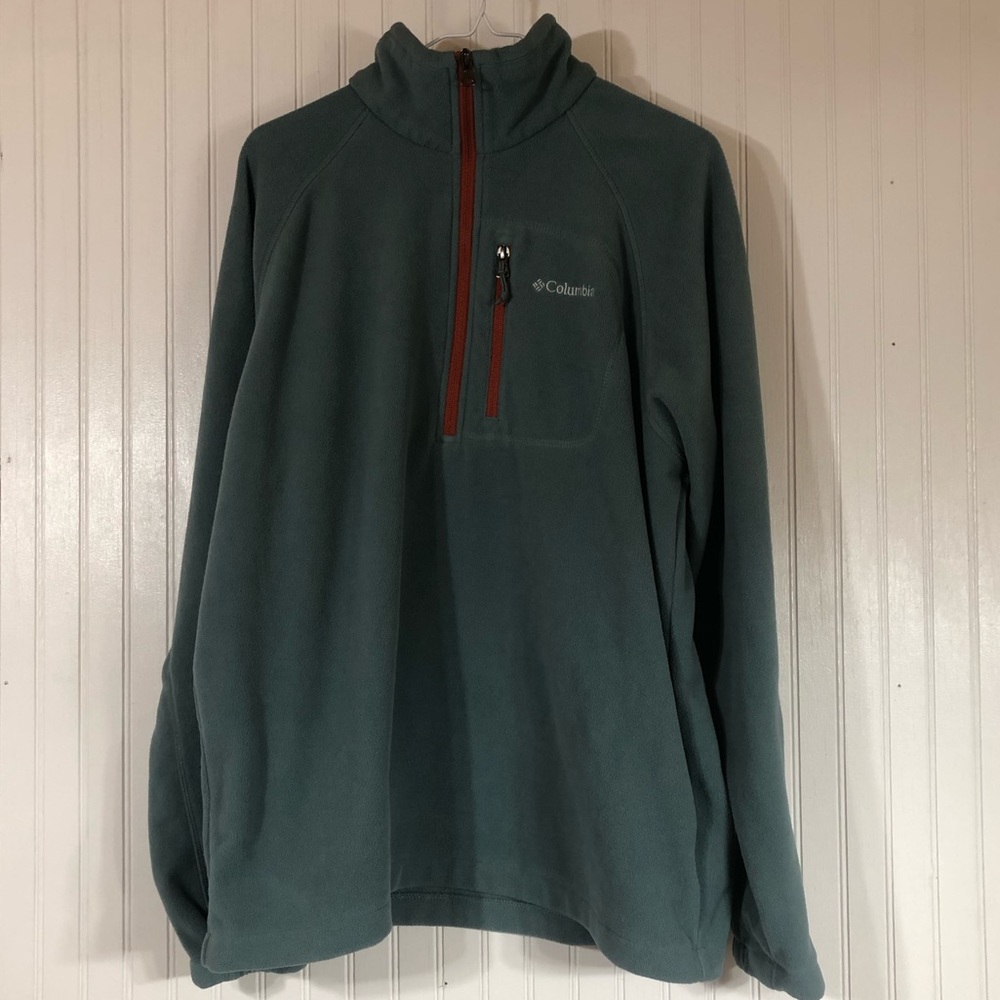 Columbia men’s teal 1/4 zip fleece pullover